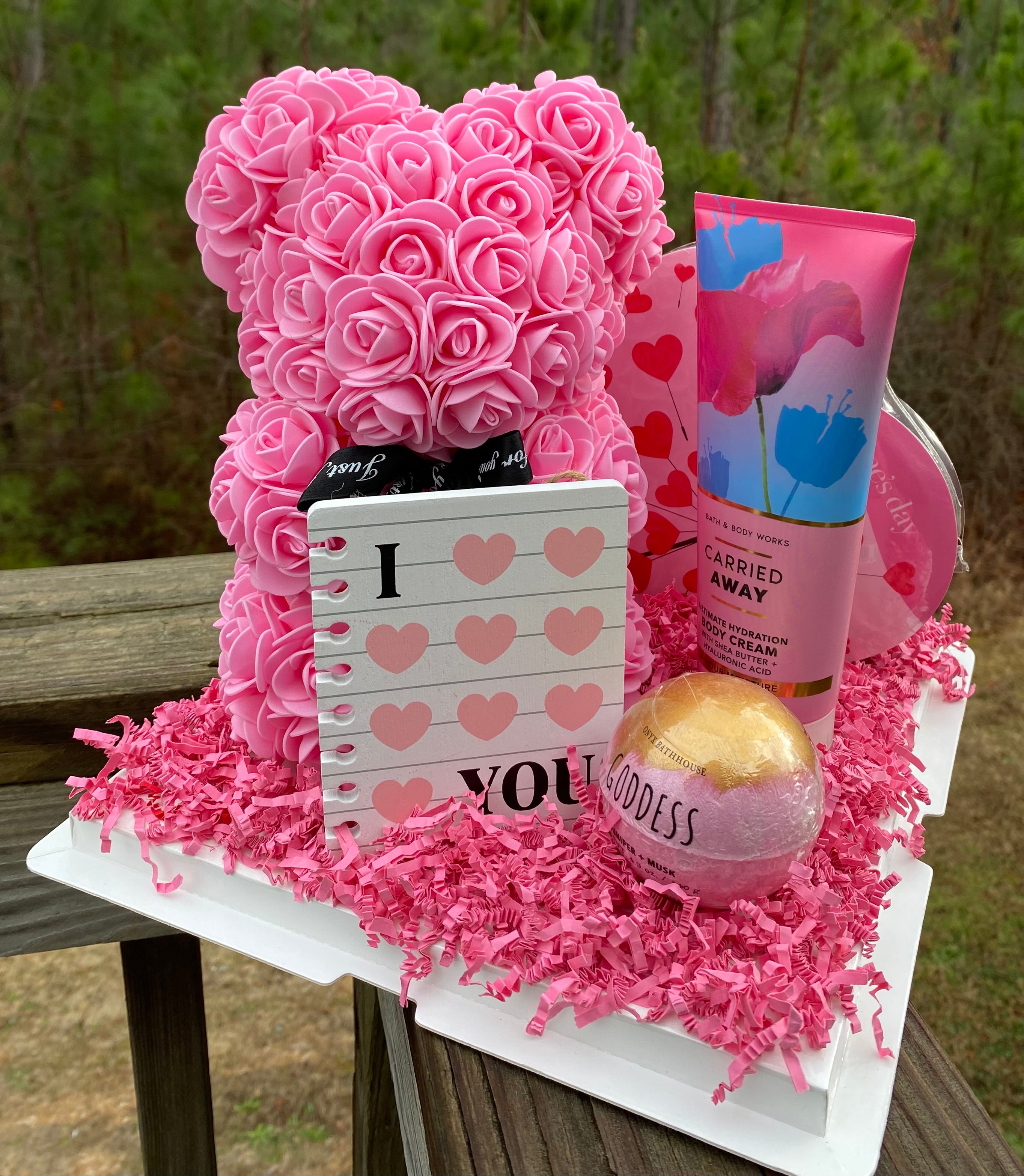 Pink Rose Bear Gift Set
