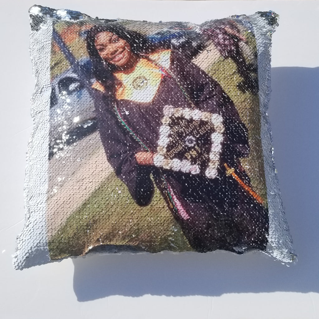 Personalized Sequin Pillow-Custom Pillow-Photo Pillow