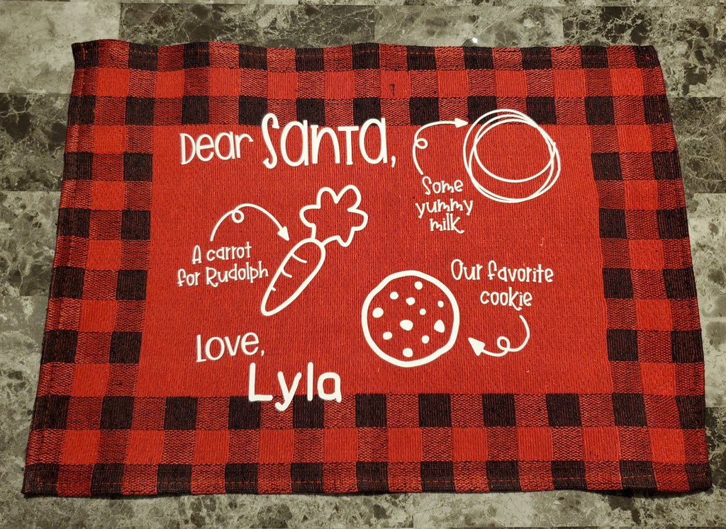 Personalized Santa's Cookies and Milk Mat