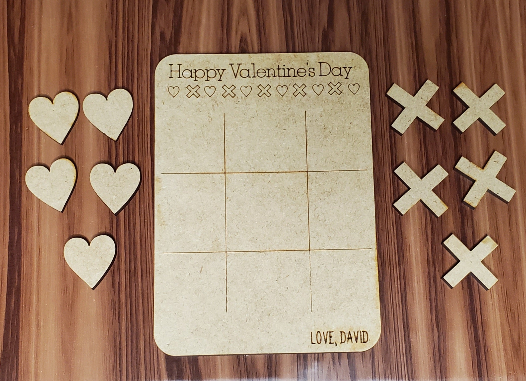 Personalized Tic Tac Toe Valentines Day Card