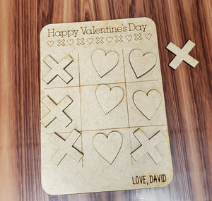 Personalized Tic Tac Toe Valentines Day Card