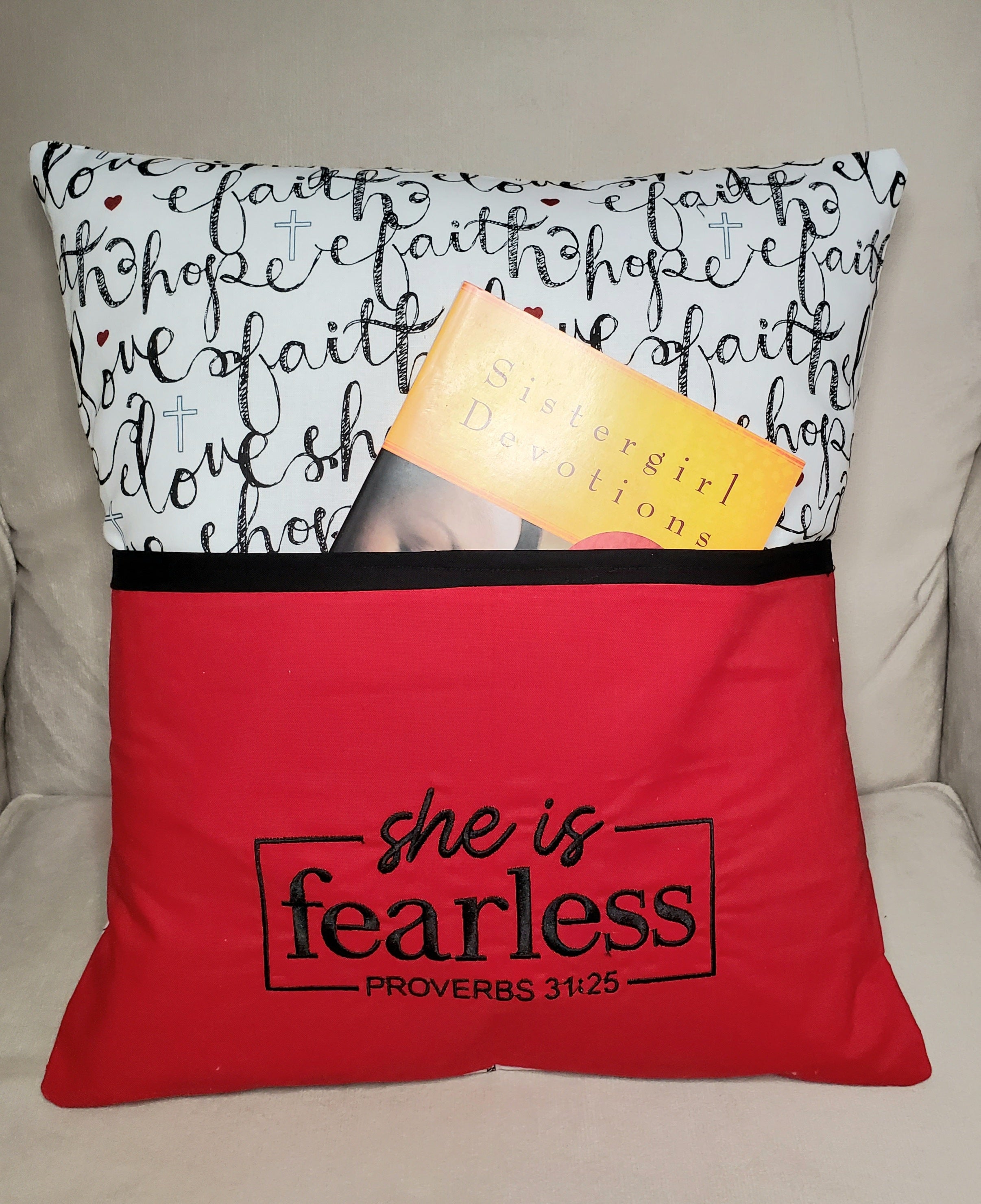 She Is Fearless Reading Pillow