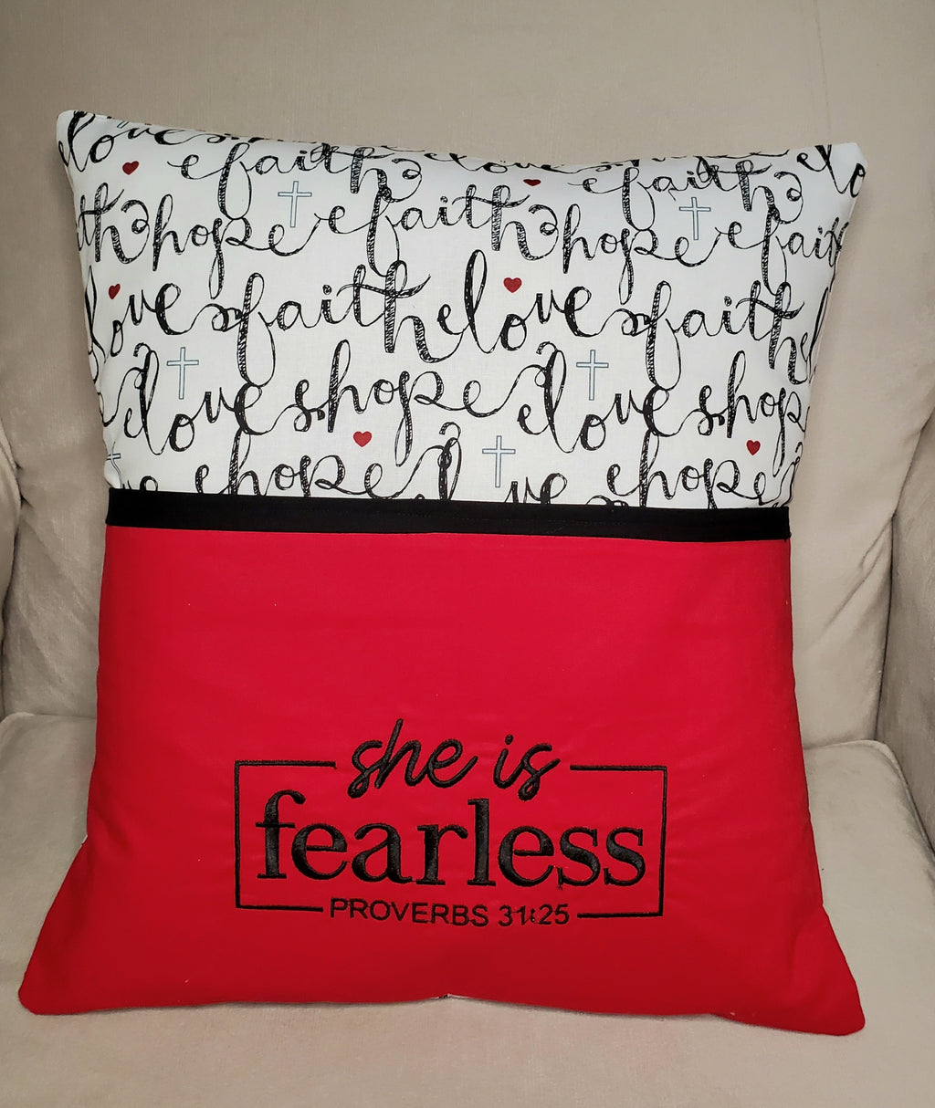 She Is Fearless Reading Pillow