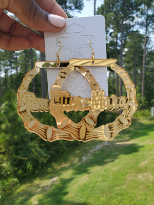 Nameplate bamboo earrings Clearance