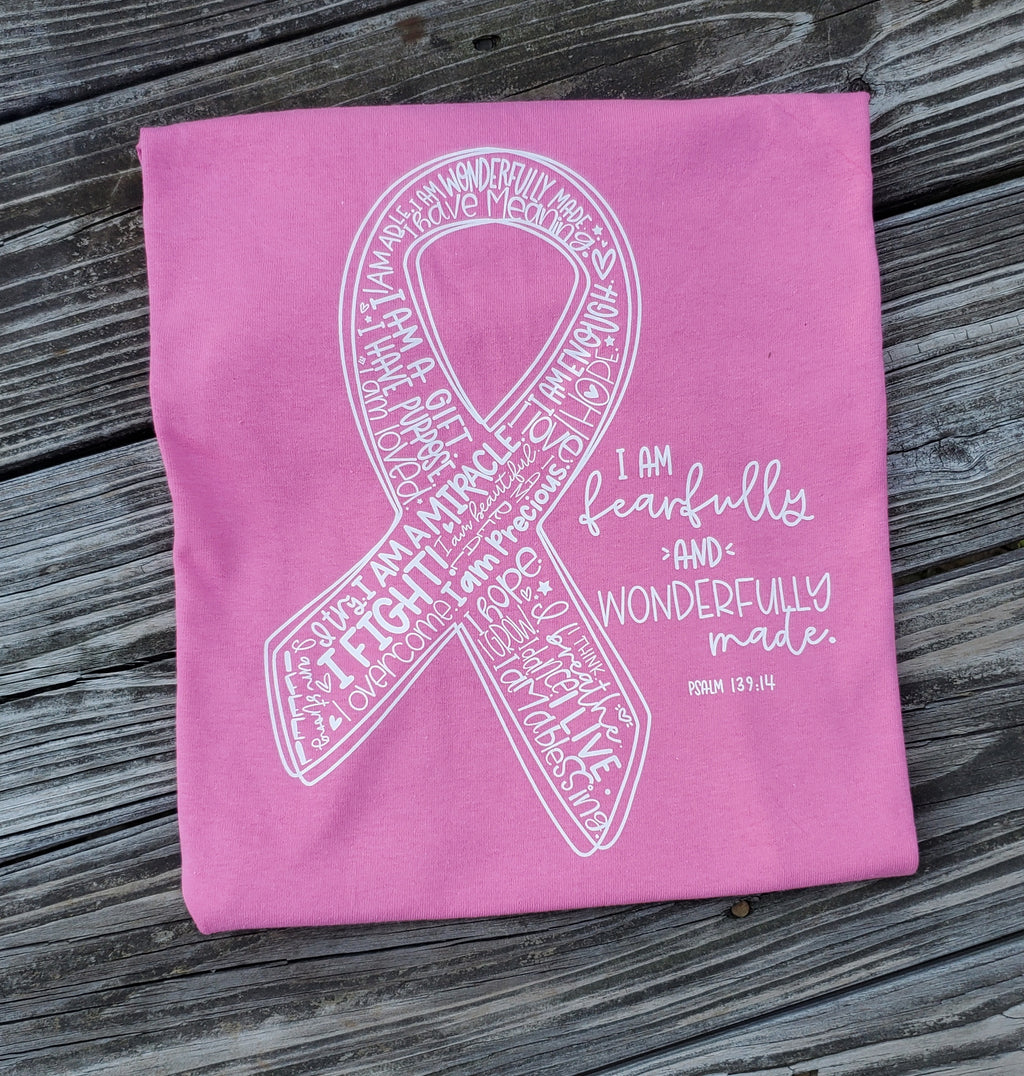 Fearfully And Wonderfully Made Breast Cancer Awareness Tee