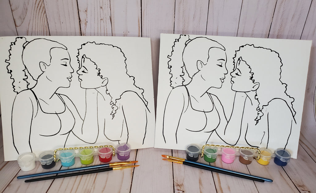 Girl Kissing Girl Sip and Paint Kit