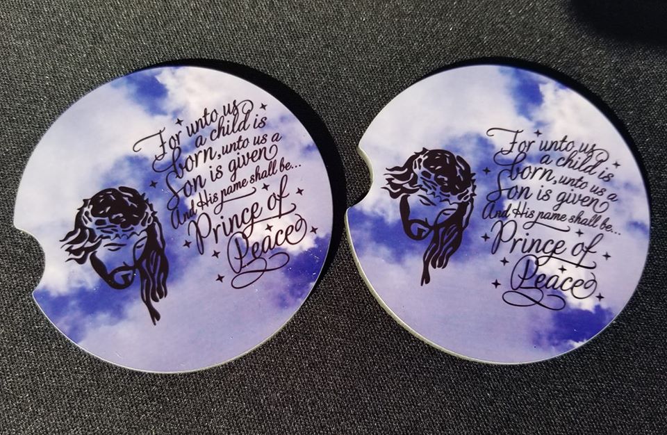 Prince of Peace-Prince of Peace Car Coaster-Jesus-Jesus Car Coaster-Bible Verse-Luke 2:11