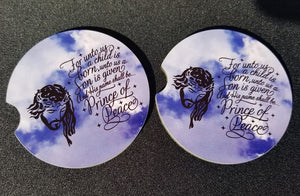 Prince of Peace-Prince of Peace Car Coaster-Jesus-Jesus Car Coaster-Bible Verse-Luke 2:11