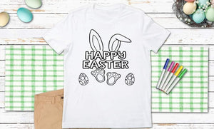 Boy Bunny Happy Easter Coloring Shirt